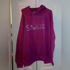Purple spoiled rhinestone hoodie